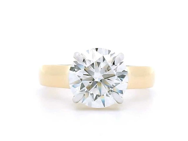 18 karaat geelgouden ring met 3,02 crt. diamant - afbeelding 1 van  4