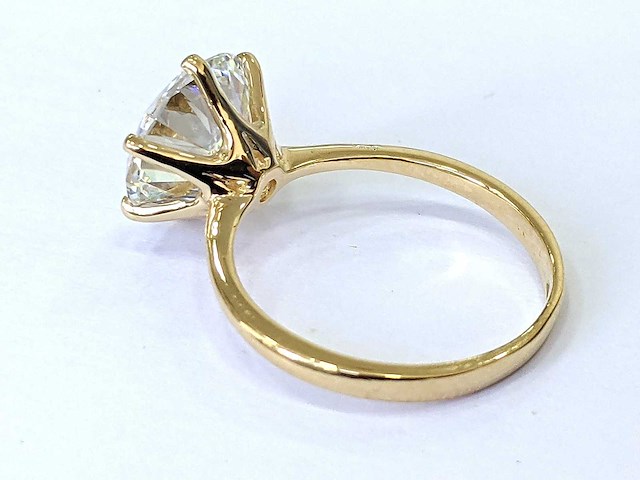 18 karaat geelgouden ring met 3,02 ct. diamant - afbeelding 6 van  7
