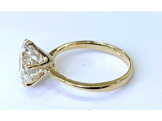 18 karaat geelgouden ring met 3,02 ct. diamant - afbeelding 2 van  3