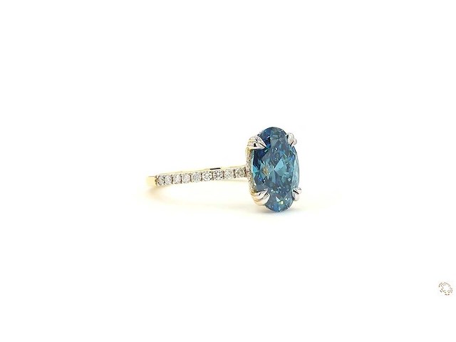 18 karaat geelgouden ring met 3,29 ct. diamant - afbeelding 3 van  8