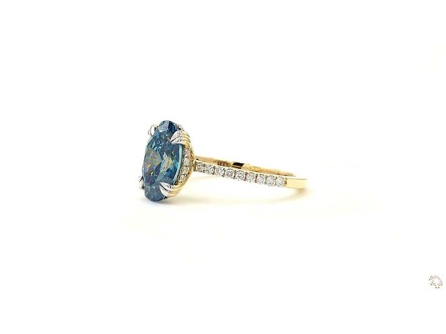 18 karaat geelgouden ring met 3,29 ct. diamant - afbeelding 4 van  8