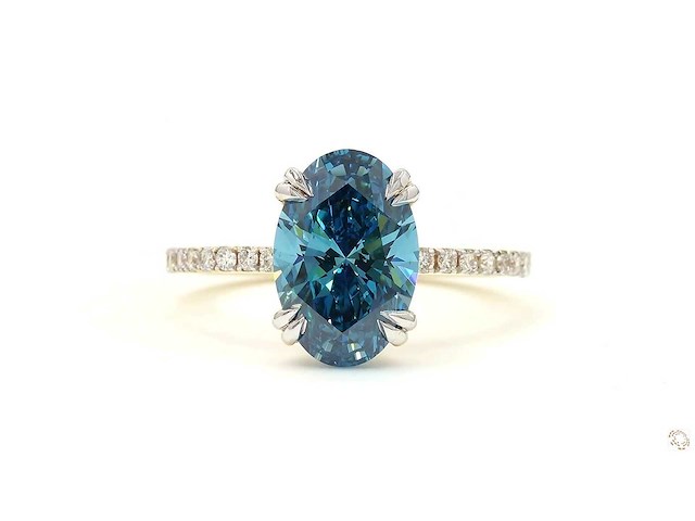 18 karaat geelgouden ring met 3,29 ct. diamant - afbeelding 8 van  8