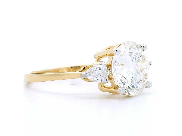 18 karaat geelgouden ring met 3,33 crt. diamant - afbeelding 1 van  3