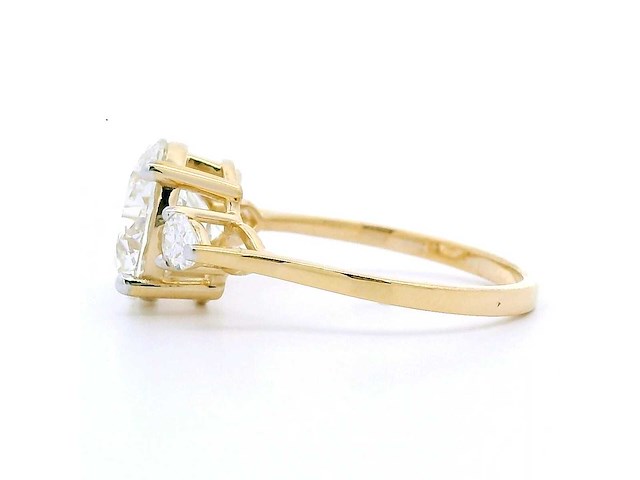 18 karaat geelgouden ring met 3,33 crt. diamant - afbeelding 2 van  3