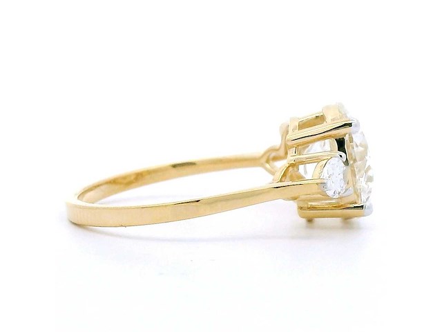 18 karaat geelgouden ring met 3,33 crt. diamant - afbeelding 6 van  8