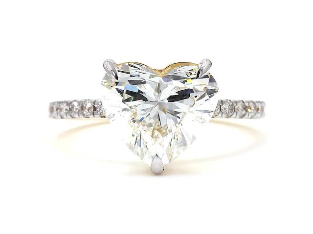 18 karaat geelgouden ring met 3,37 ct. diamant - afbeelding 1 van  8