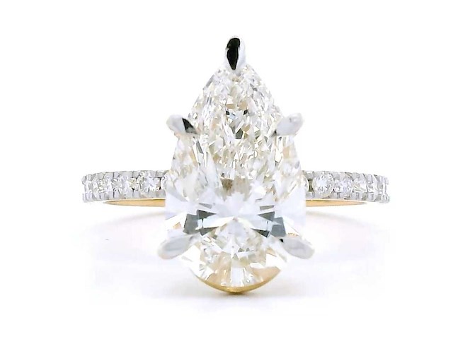 18 karaat geelgouden ring met 3,42 crt diamant - afbeelding 1 van  7