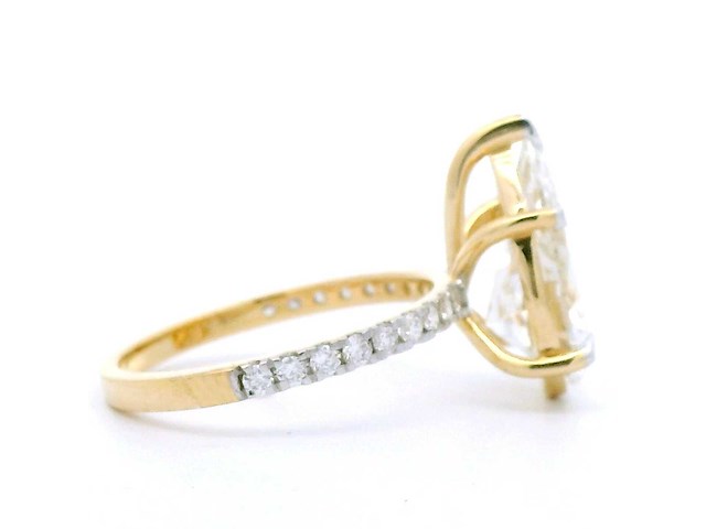 18 karaat geelgouden ring met 3,42 crt diamant - afbeelding 4 van  7