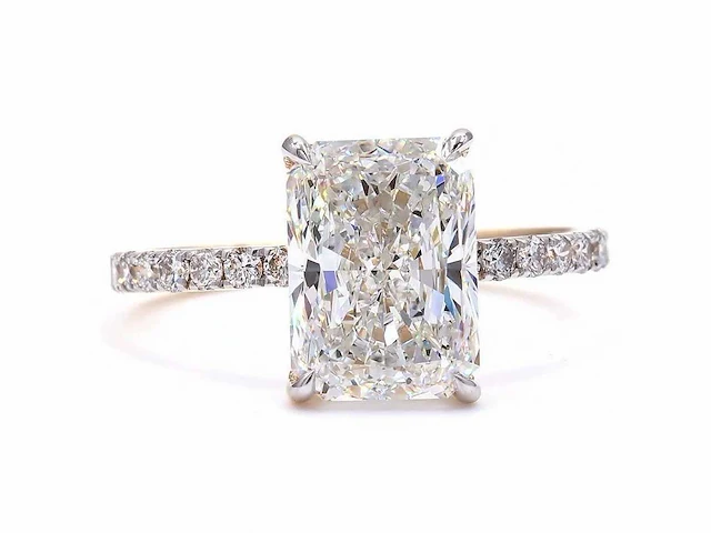18 karaat geelgouden ring met 3,49 ct. diamant - afbeelding 3 van  15