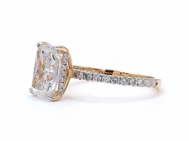 18 karaat geelgouden ring met 3,49 ct. diamant - afbeelding 9 van  15