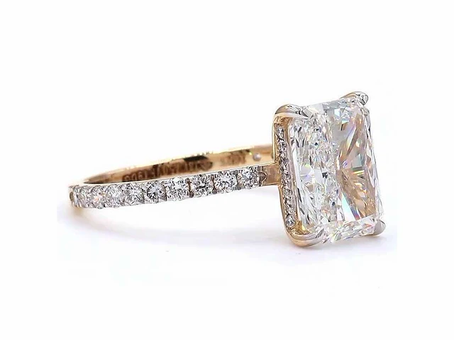 18 karaat geelgouden ring met 3,49 ct. diamant - afbeelding 10 van  15