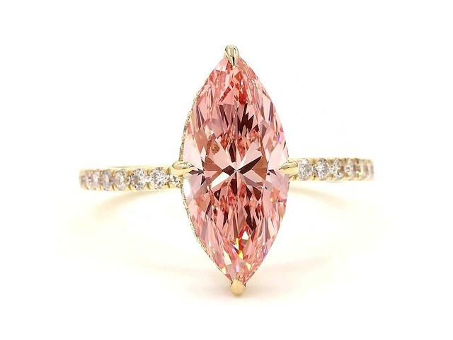 18 karaat geelgouden ring met 3,51 ct. diamant - afbeelding 9 van  9