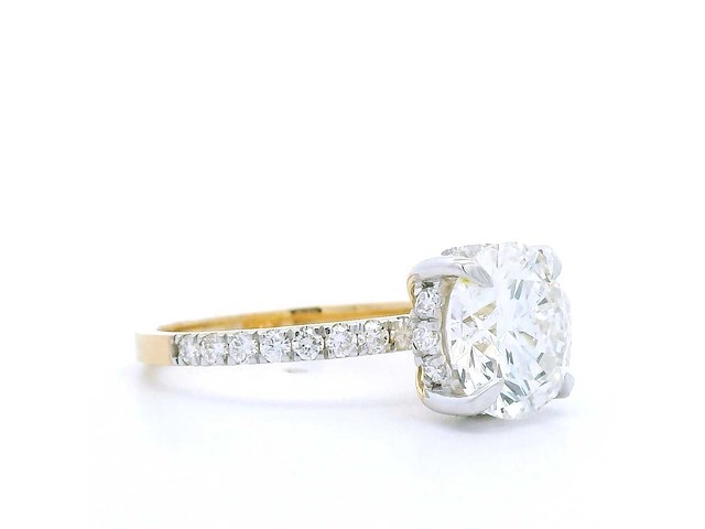 18 karaat geelgouden ring met 3,55 crt. diamant - afbeelding 6 van  7