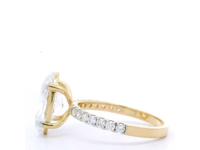 18 karaat geelgouden ring met 3,91 crt diamant - afbeelding 4 van  8