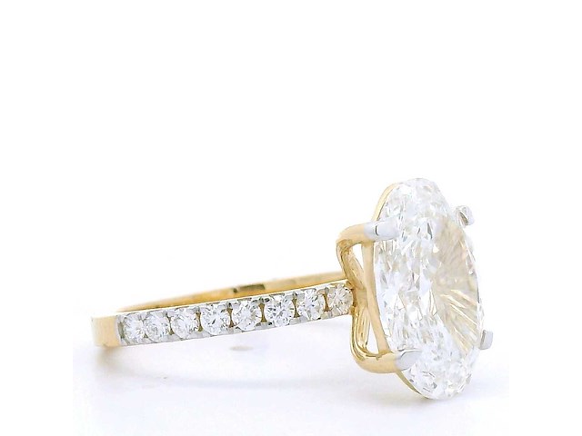 18 karaat geelgouden ring met 3,91 crt diamant - afbeelding 6 van  8