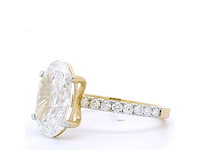 18 karaat geelgouden ring met 3,91 crt diamant - afbeelding 1 van  8