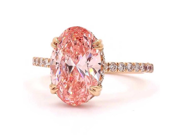 18 karaat geelgouden ring met 3,97 ct. diamant - afbeelding 4 van  8