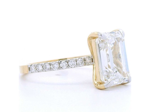 18 karaat geelgouden ring met 4,34 crt. diamant - afbeelding 3 van  8