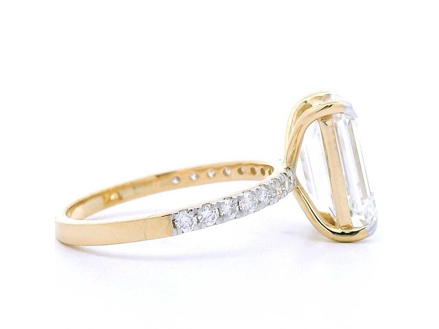 18 karaat geelgouden ring met 4,34 crt. diamant - afbeelding 7 van  8