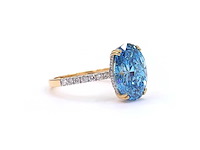 18 karaat geelgouden ring met 4,35 ct. diamant - afbeelding 3 van  9