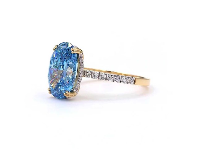 18 karaat geelgouden ring met 4,35 ct. diamant - afbeelding 4 van  9
