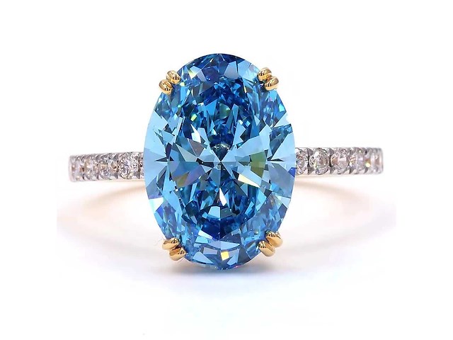 18 karaat geelgouden ring met 4,35 ct. diamant - afbeelding 8 van  9