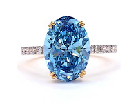 18 karaat geelgouden ring met 4,35 ct. diamant - afbeelding 8 van  9