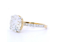 18 karaat geelgouden ring met 4,36 crt. diamant - afbeelding 4 van  6