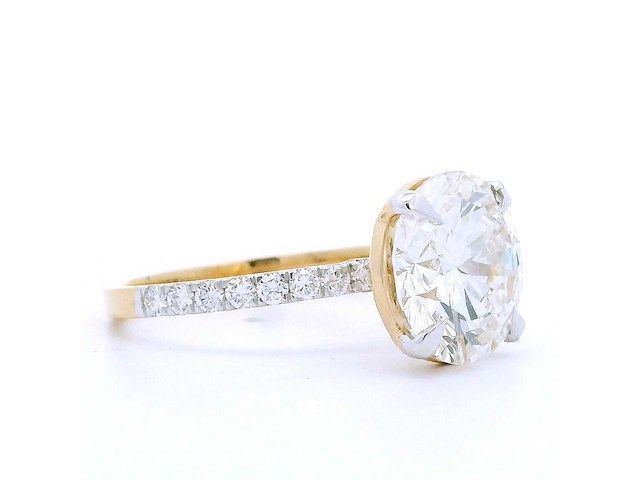 18 karaat geelgouden ring met 4,36 crt. diamant - afbeelding 3 van  6