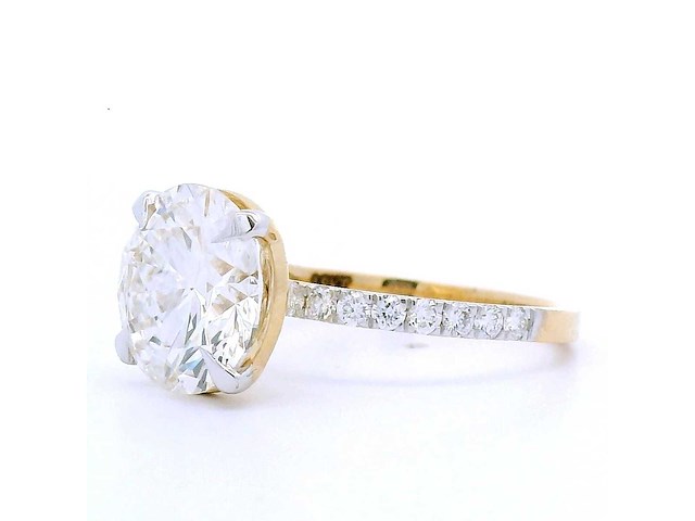 18 karaat geelgouden ring met 4,36 crt. diamant - afbeelding 4 van  6