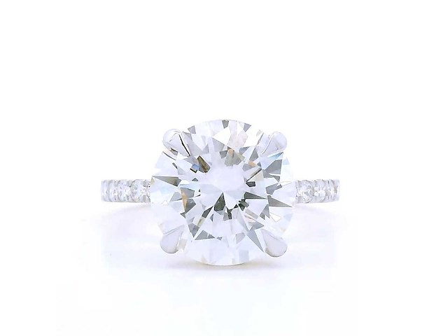 18 karaat geelgouden ring met 4,36 crt. diamant - afbeelding 1 van  6