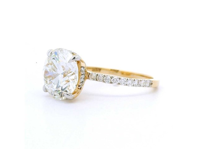 18 karaat geelgouden ring met 4,41 crt. diamant - afbeelding 4 van  7