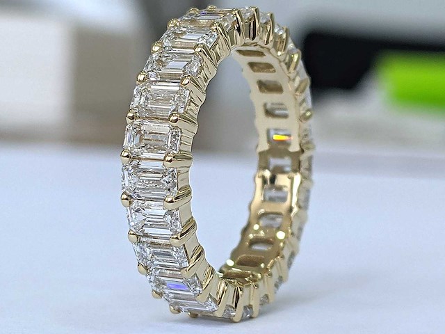 18 karaat geelgouden ring met 4,50 ct. diamant - afbeelding 1 van  6