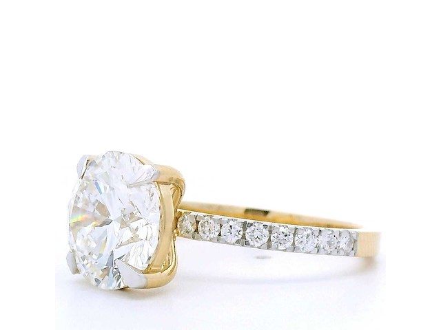 18 karaat geelgouden ring met 4,56 crt. diamant - afbeelding 4 van  8