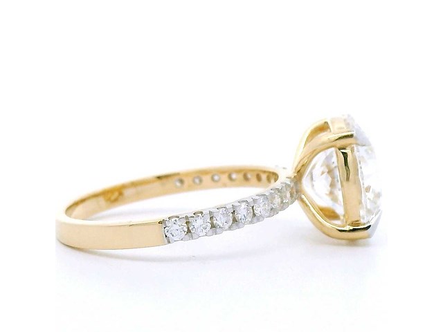 18 karaat geelgouden ring met 4,56 crt. diamant - afbeelding 5 van  8