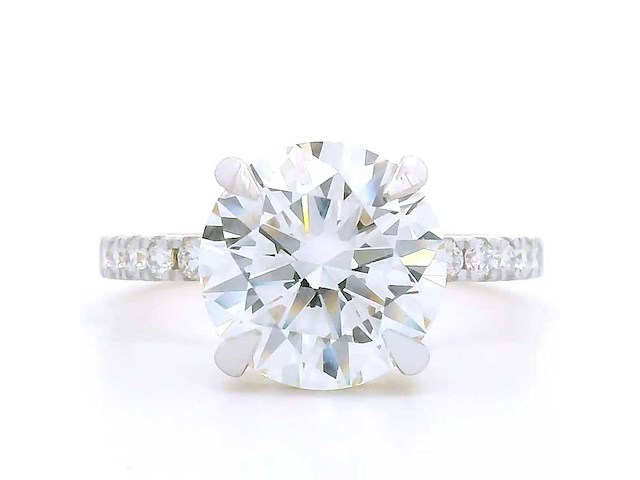 18 karaat geelgouden ring met 4,56 crt. diamant - afbeelding 8 van  8