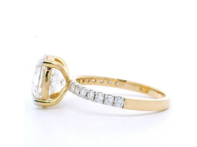 18 karaat geelgouden ring met 4,56 crt. diamant - afbeelding 6 van  8