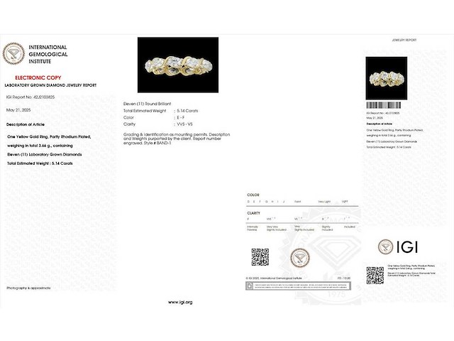 18 karaat geelgouden ring met 5,14 crt. diamant - afbeelding 2 van  11