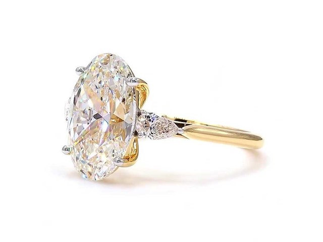 18 karaat geelgouden ring met 5,42 ct. diamant - afbeelding 3 van  8