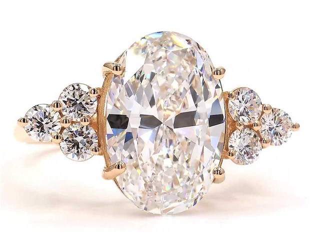 18 karaat geelgouden ring met 5,62 ct. diamant - afbeelding 1 van  7