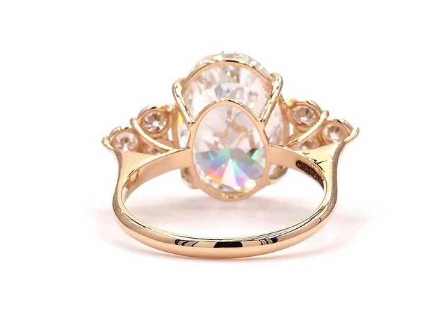 18 karaat geelgouden ring met 5,62 ct. diamant - afbeelding 6 van  7