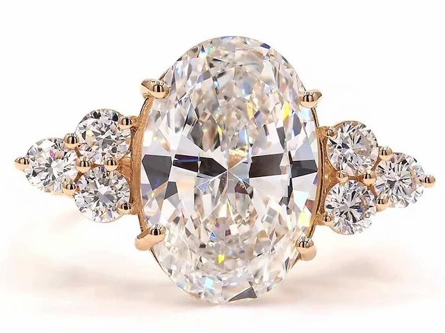 18 karaat geelgouden ring met 5,62 ct. diamant - afbeelding 4 van  7