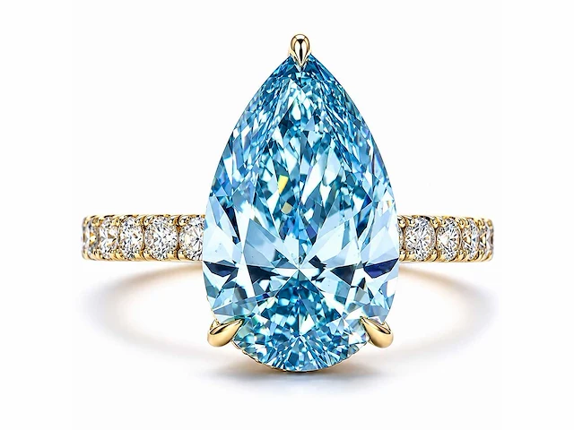 18 karaat geelgouden ring met 5,81 ct. diamant - afbeelding 1 van  11