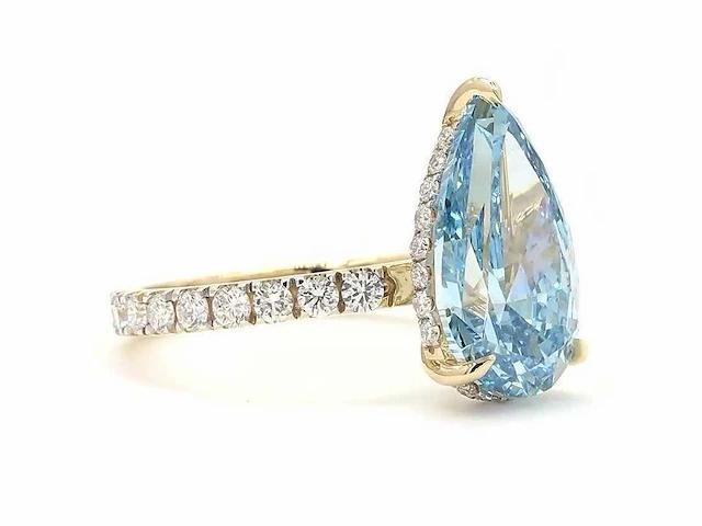 18 karaat geelgouden ring met 5,81 ct. diamant - afbeelding 8 van  11