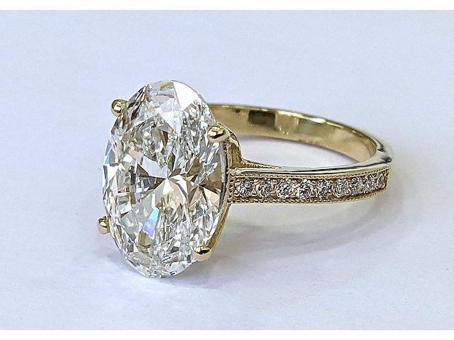 18 karaat geelgouden ring met 5,90 crt. diamant - afbeelding 3 van  8