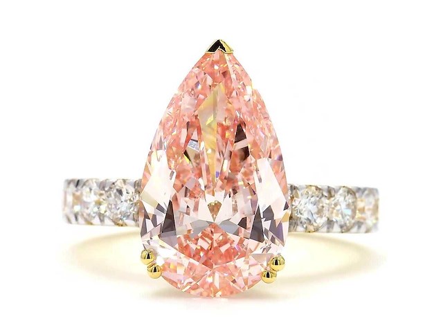 18 karaat geelgouden ring met 6,01 ct. diamant - afbeelding 1 van  8