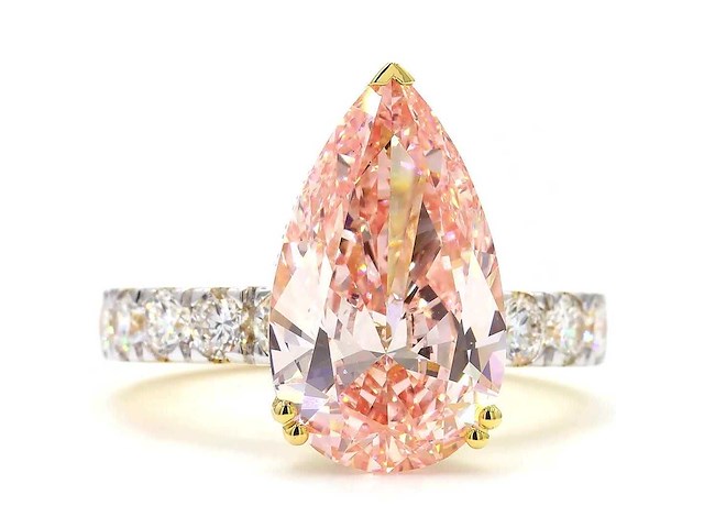 18 karaat geelgouden ring met 6,01 ct. diamant - afbeelding 3 van  8