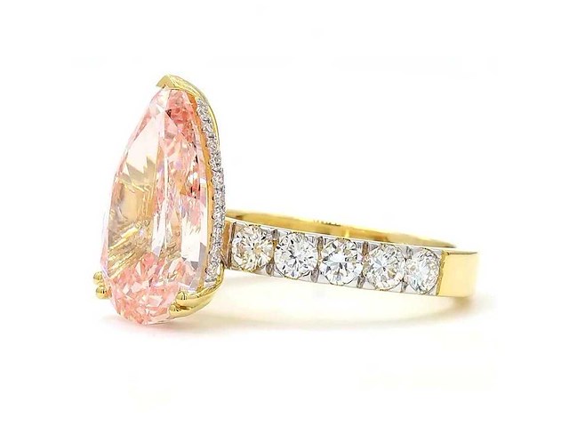 18 karaat geelgouden ring met 6,01 ct. diamant - afbeelding 4 van  8
