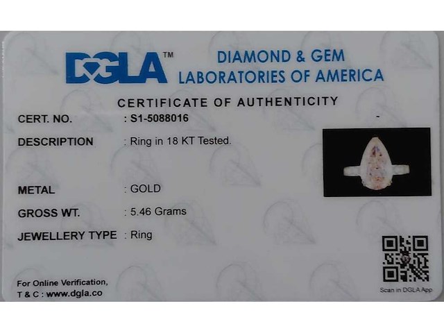 18 karaat geelgouden ring met 6,01 ct. diamant - afbeelding 7 van  8