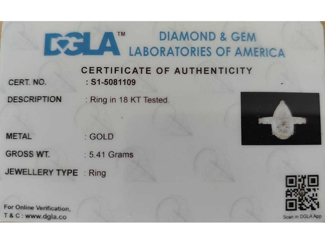 18 karaat geelgouden ring met 6,07 ct. diamant - afbeelding 2 van  5